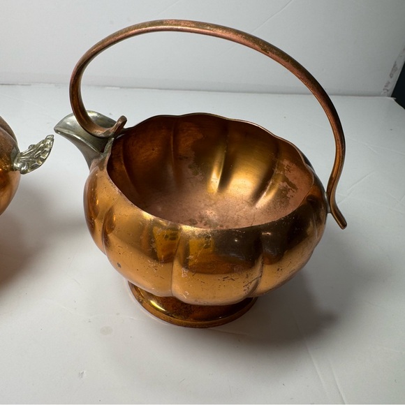 Vintage 70s Venetian Copper Morton Parker Sugar Creamer Cottagecore Farmhouse - Picture 6 of 14